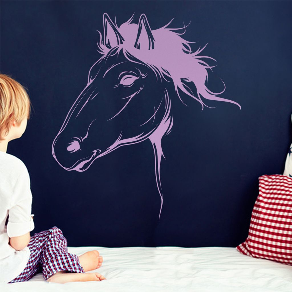 KIWISTAR Pferd Hengst Linien Wandtattoo in 6 Größen - Wandaufkleber Wall Sticker - Dekoration, Küche, Wohnzimmer, Schlafzimmer, Badezimmer
