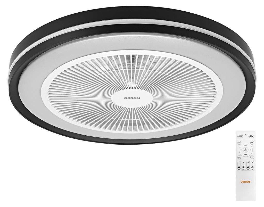 OSRAM LED-Deckenventilator Weiß/Schwarz, 49 cm ⌀, Produktbild 