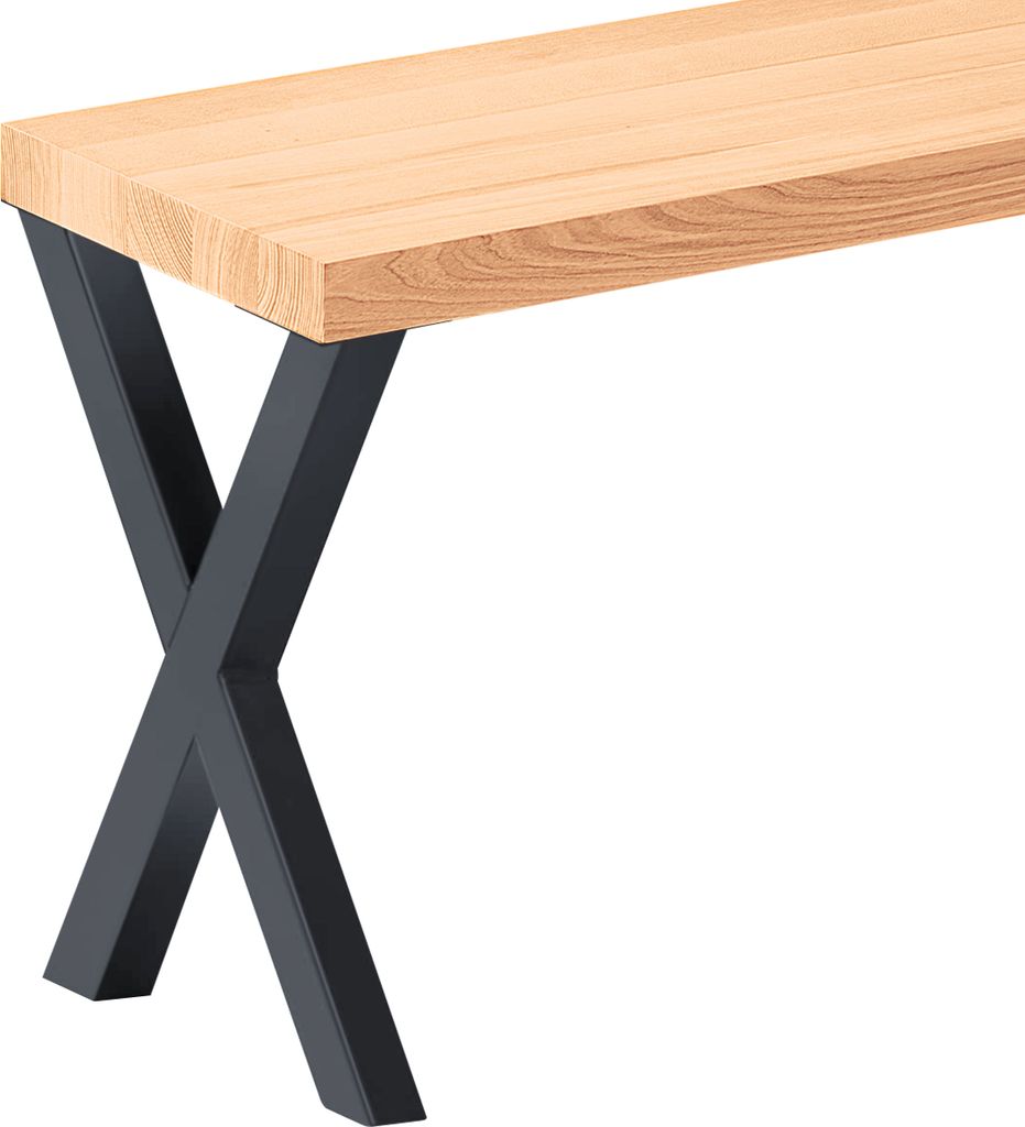 LAMO Manufaktur Sitzbank Esszimmer Holzbank 30x60x47cm, Möbelfüße Design Anthrazit / Natur