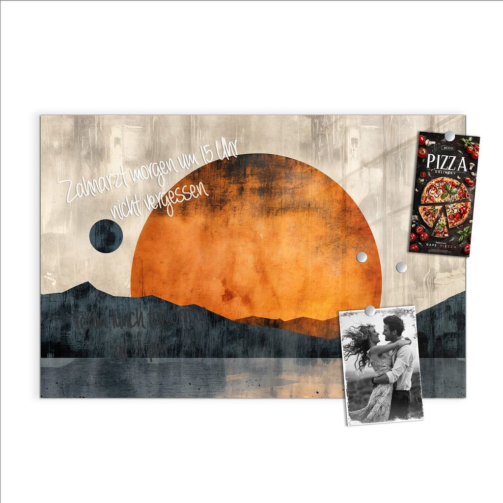 Magnettafel 90x60cm Pinnwand Whiteboard beschreibbar - Sonnenuntergang Kunst