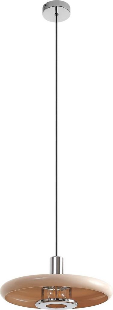 Lindby Pendelleuchte Branford, Retro, Ø 35 cm, beige, Metall