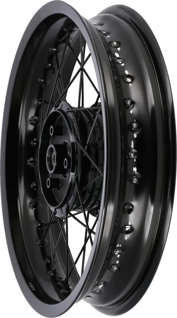 Jeu de 2 roues à rayons noir 3.00x16 pour mobylette Simson - 2
