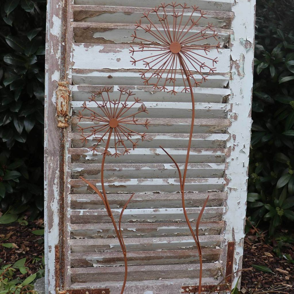 Beetstecker Pusteblume 2 er Set aus Edelrost