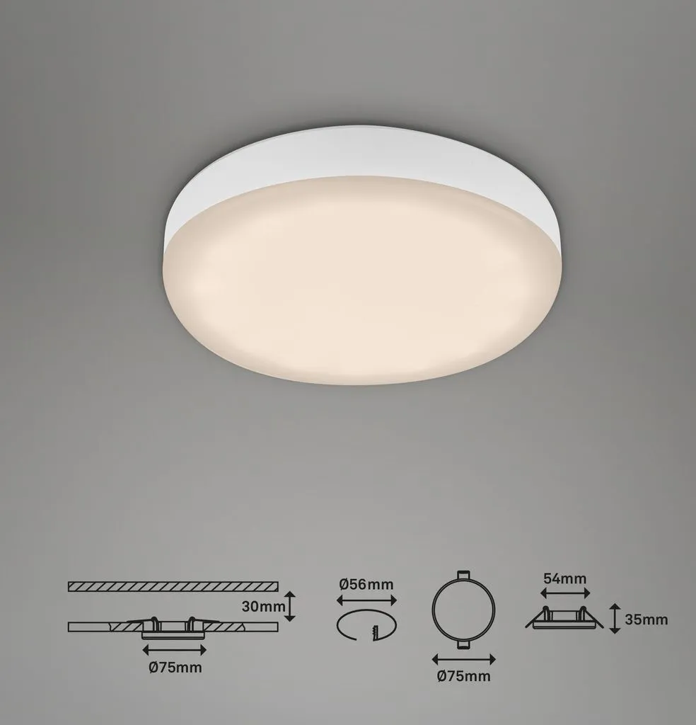 BRILONER Set 3 Faretti Da Incasso LED 5W - Alluminio, IP44 Adatti Per Bagno, 400 Lumen, Collegamento Diretto 230V