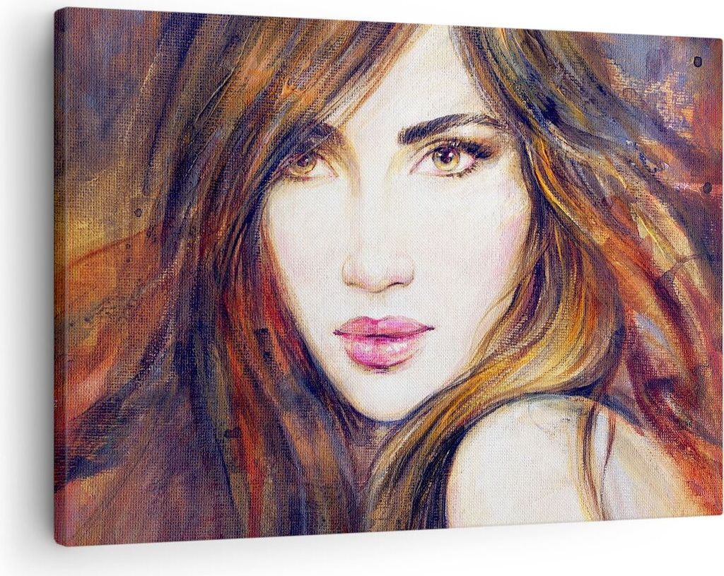 Bild auf Leinwand - Leinwandbild - Frau Gesicht Lippen - 70x50cm - Wand Bild - Wanddeko - Wandbilder - Leinwanddruck - Bilder - Kunstdruck - Wandde...