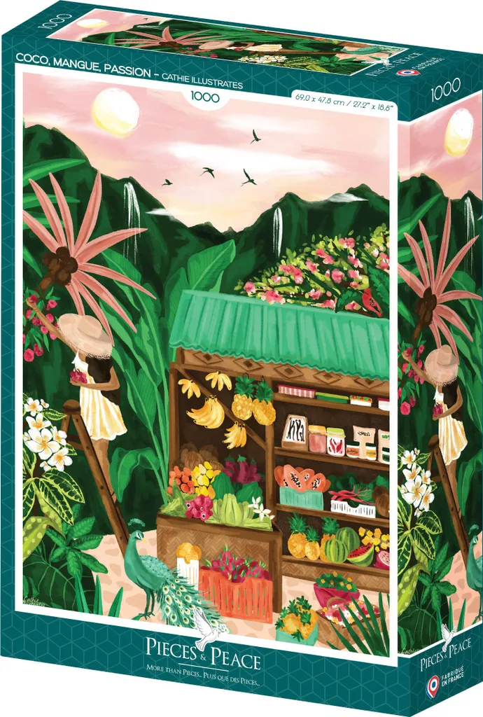 Puzzle 1000 pièces Design Tropical Coco et Mangue - Qualité Premium