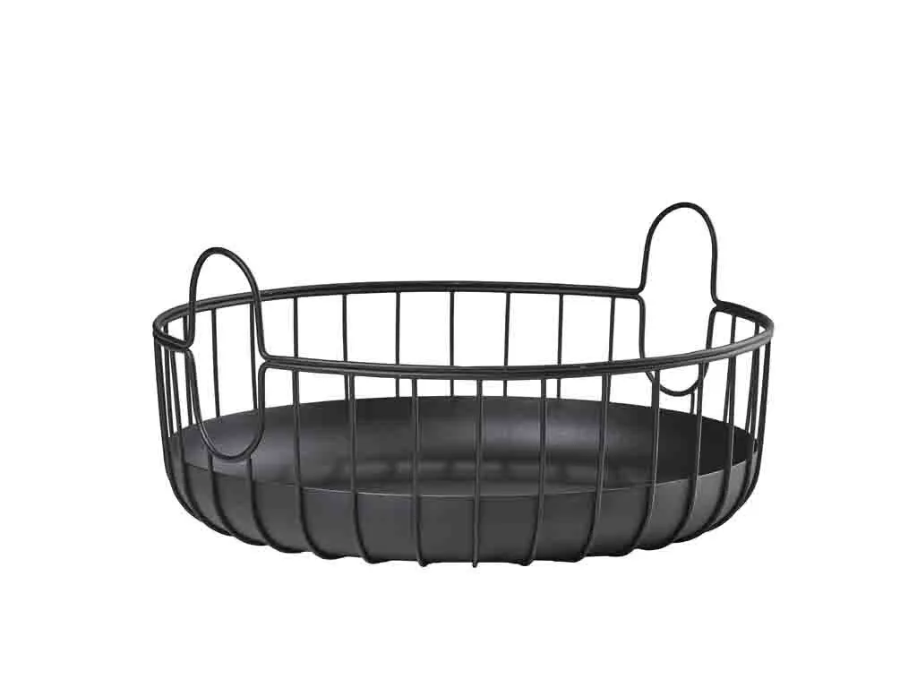 Panier Métallique Zone Inu Noir 38x18 cm avec Structure Robuste Chic