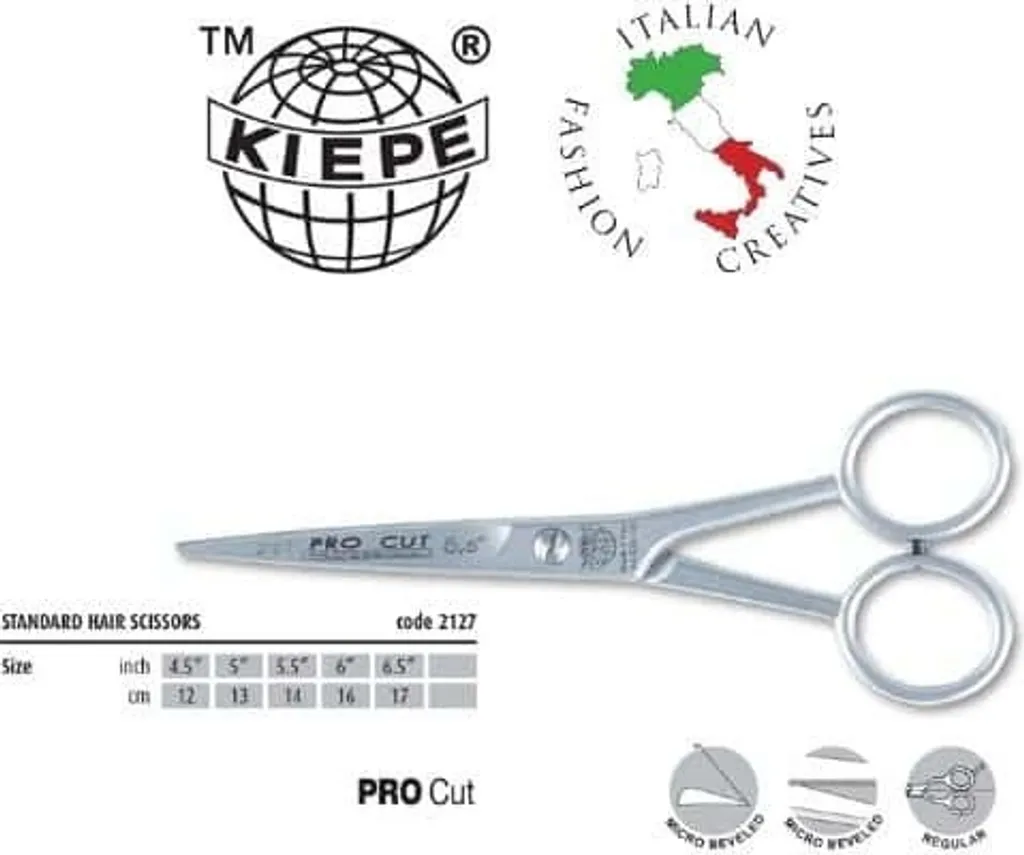 Ciseaux Kiepe 5,5" PRO CUT - Lame micro-dentée et ergonomie professionnelle