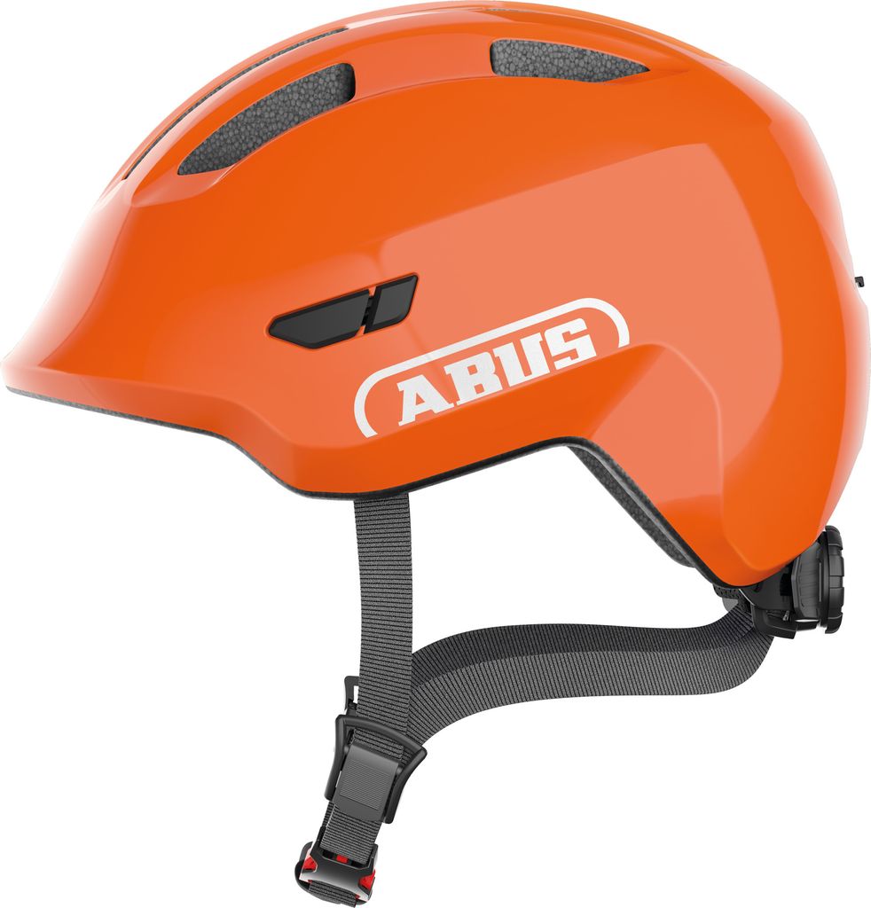 ABUS Kinderhelm Smiley 3.0 - Fahrradhelm mit tiefer Passform, kindergerechten Designs & Platz für einen Zopf - für Mädchen und Jungs - Orange Gl...