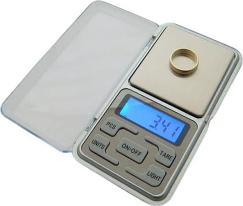 DEPOX Digitale Taschenwaage, True Weight, LCD-Display, Kunststoffschutz, 12 cm, 200 g maximal, silber