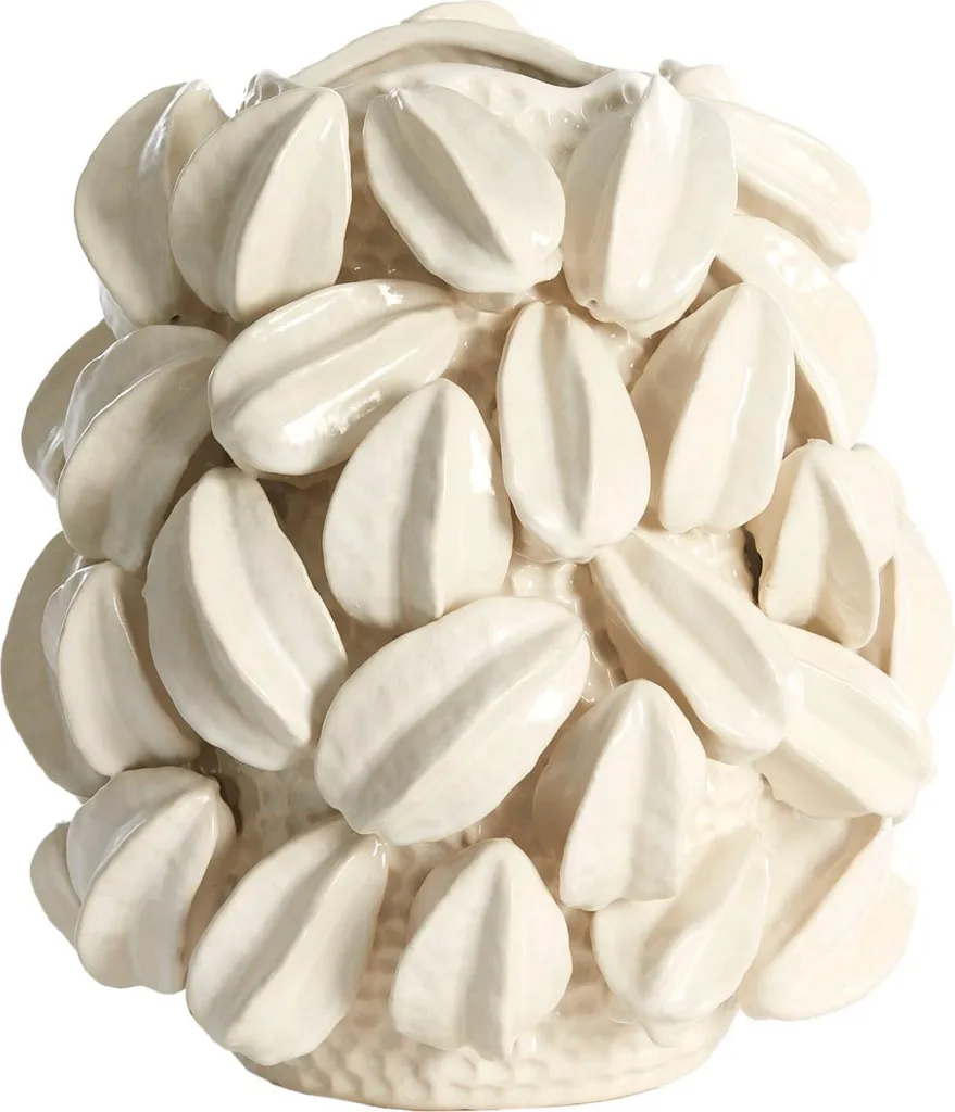Vase design pour salon moderne CARAMBOLA crème - Déco grand format