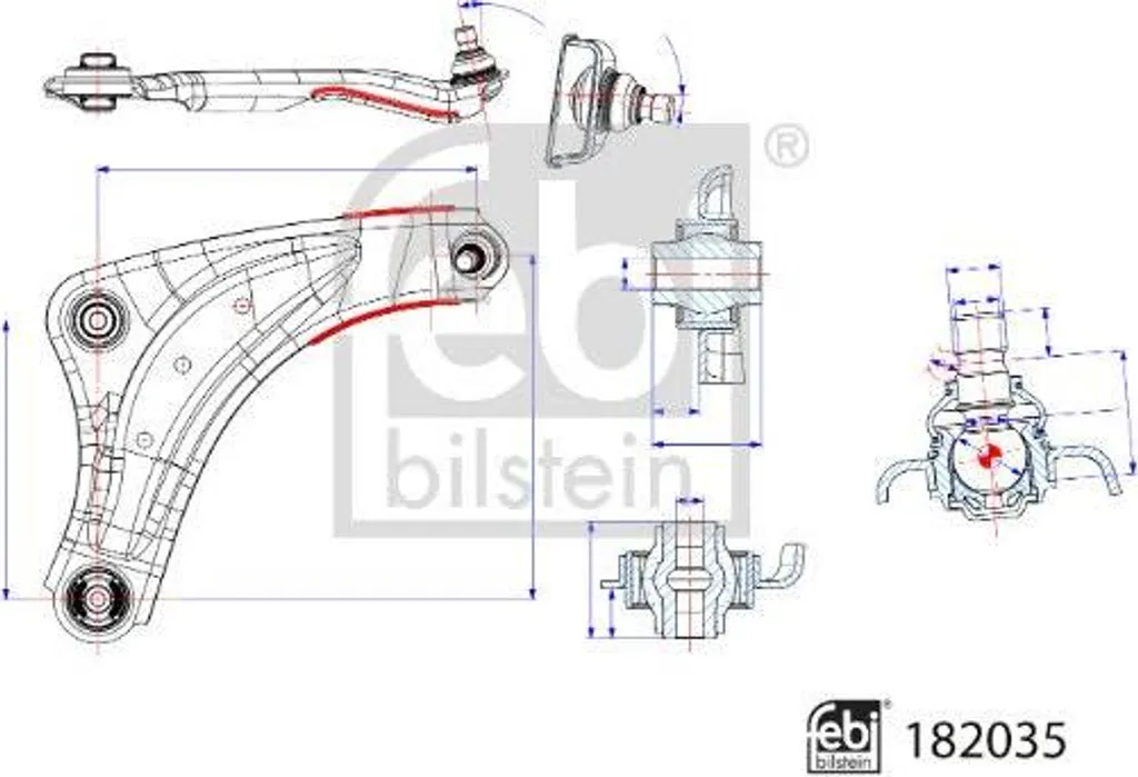 Bras de suspension FEBI BILSTEIN 182035 avec rotule de qualité OE