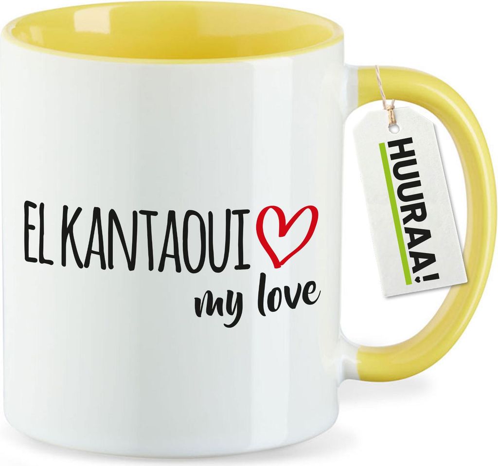 Huuraa Kaffeetasse El Kantaoui my love 330ml Gelb Keramik Kaffeebecher Geschenkidee