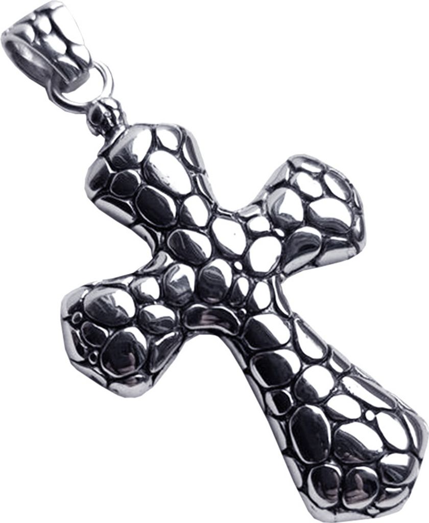 Edelstahlanhänger aus 316L Kreuz mit Stein-Motiv