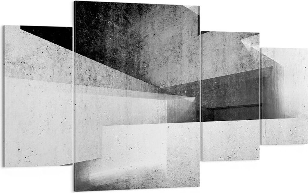 Bild auf Leinwand - Leinwandbild - 4 Teile - Dreidimensional Illusion optisch - 160x90cm - Wand Bild - Wanddeko - Wandbilder - Leinwanddruck - Bild...