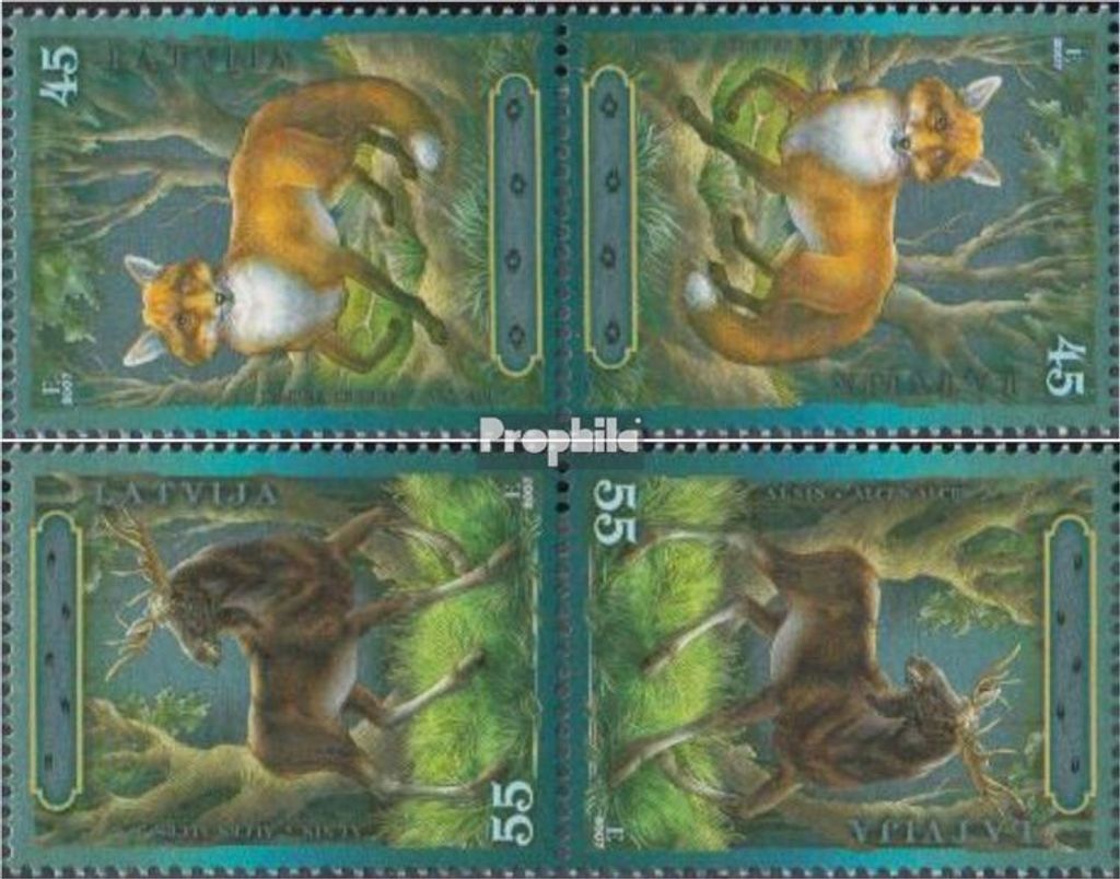 Briefmarken Lettland 2007 Mi 714K-715K (kompl.Ausg.) Kehrdruckpaar postfrisch Fauna