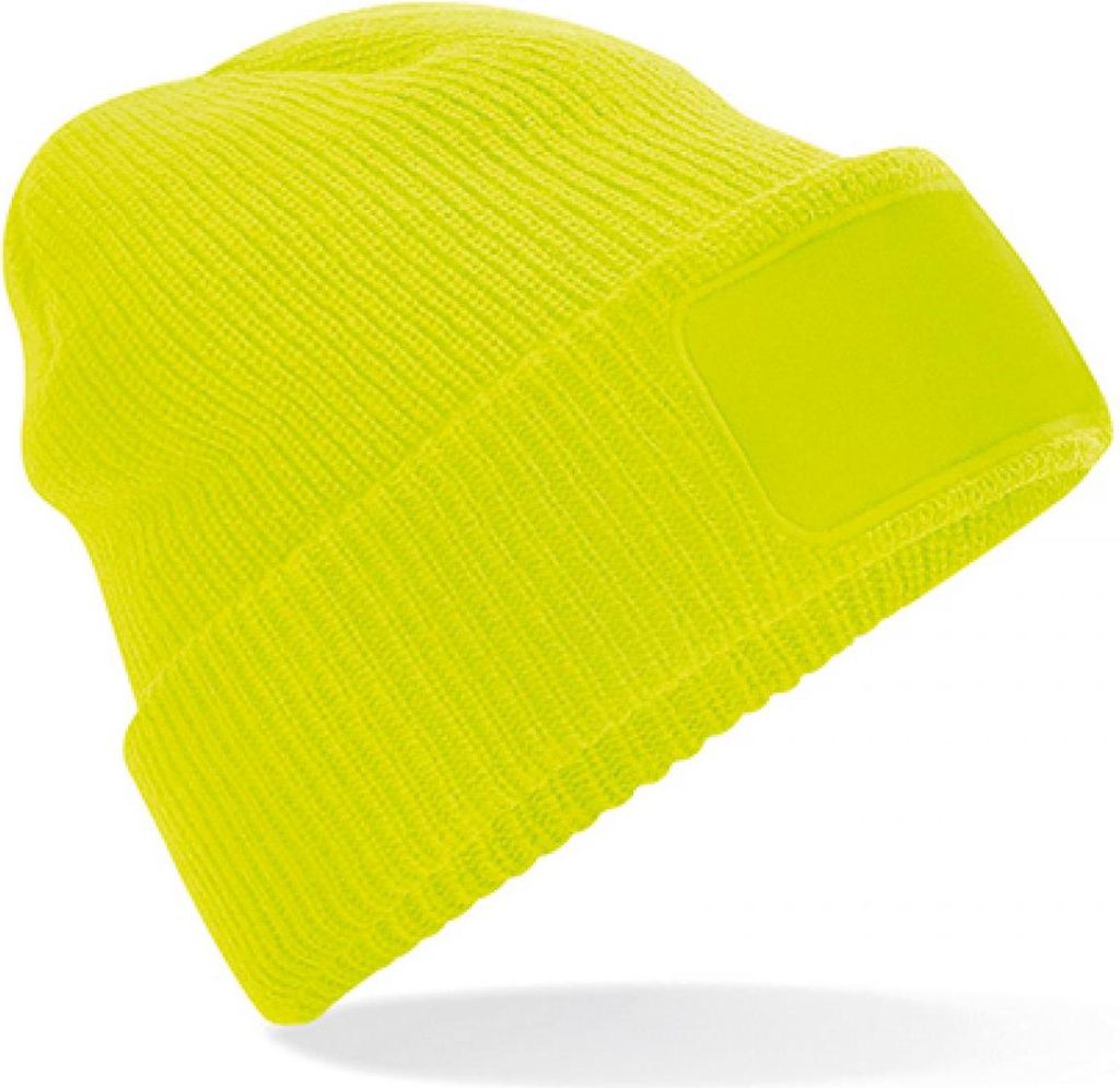 Beechfield B440 | Herrenmütze Thinsulate Patch Beanie - Farbe: Fluorescent Yellow - Größe: One Size