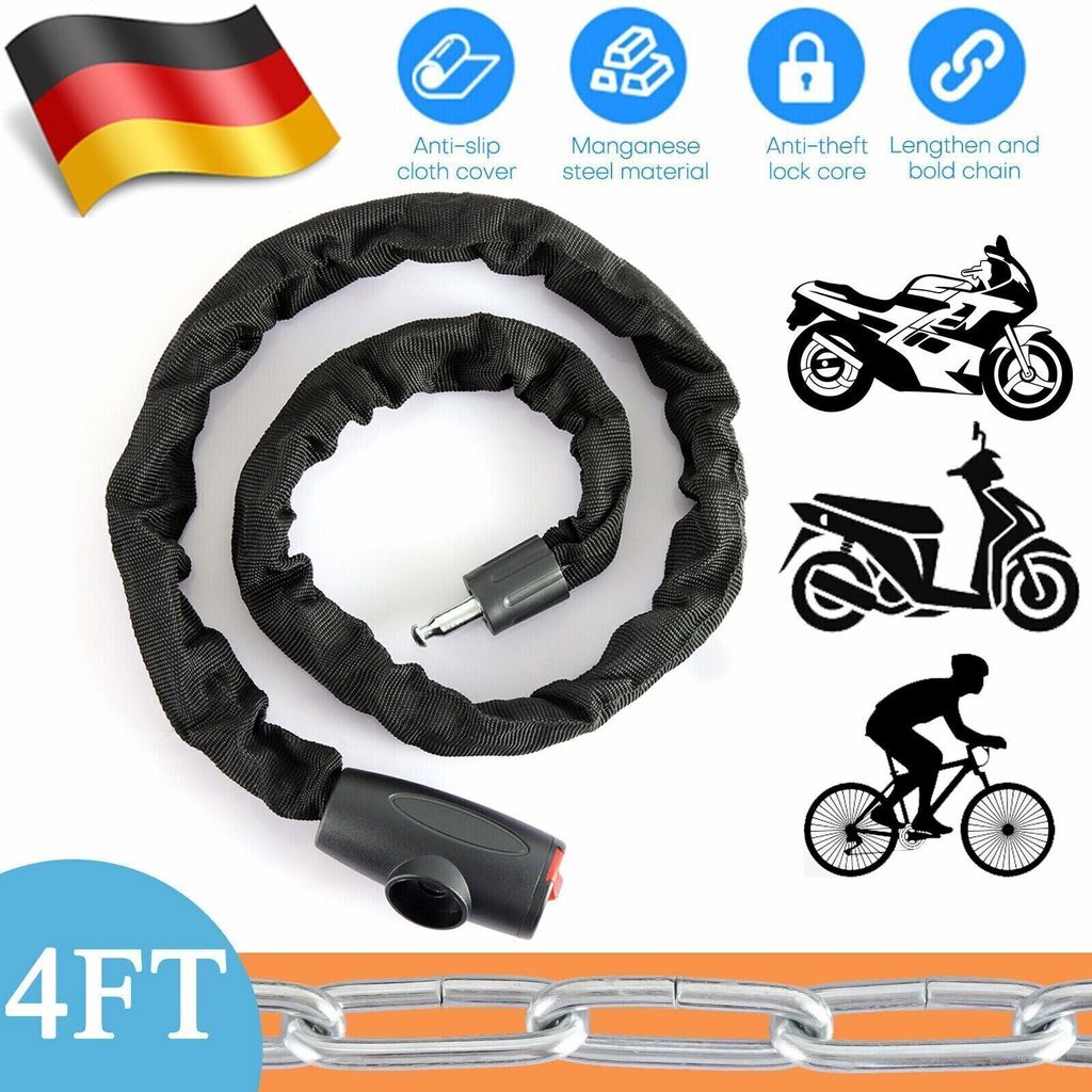 Fahrradschloss mit Schlüssel Anti-Diebstahl Fahrrad Kettenschloss Sicherheit