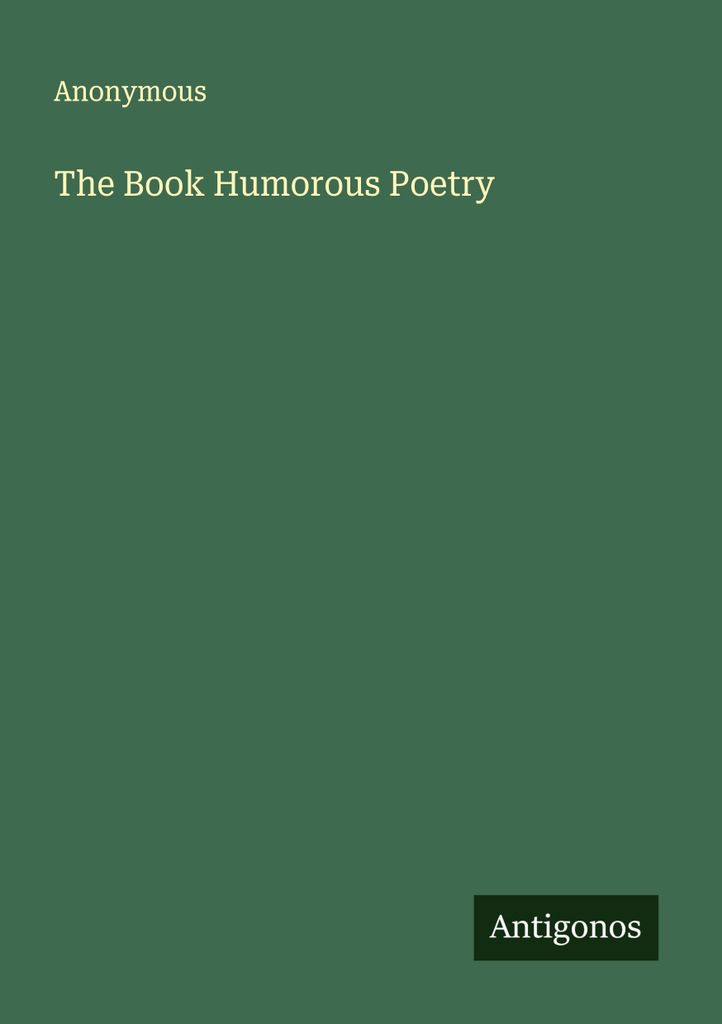 The Book Humorous Poetry