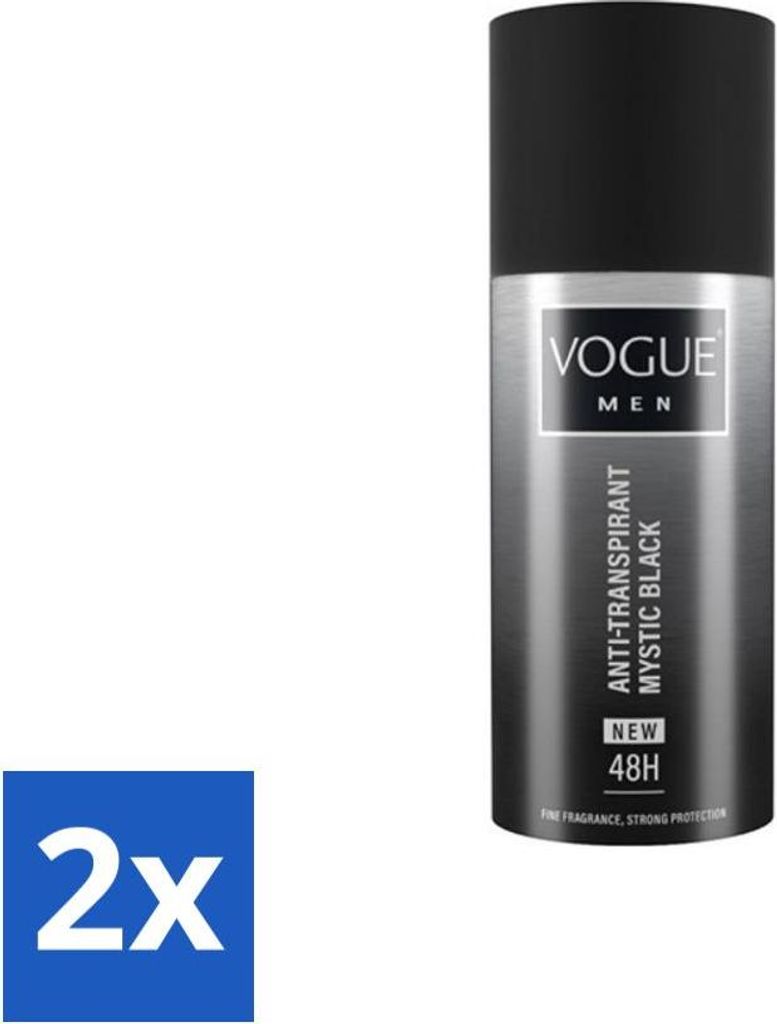 Vogue Men - Mystic Black - Deodorant Spray - Antitranspirant - 150 ml - Vorteilspack - 2 Stücke