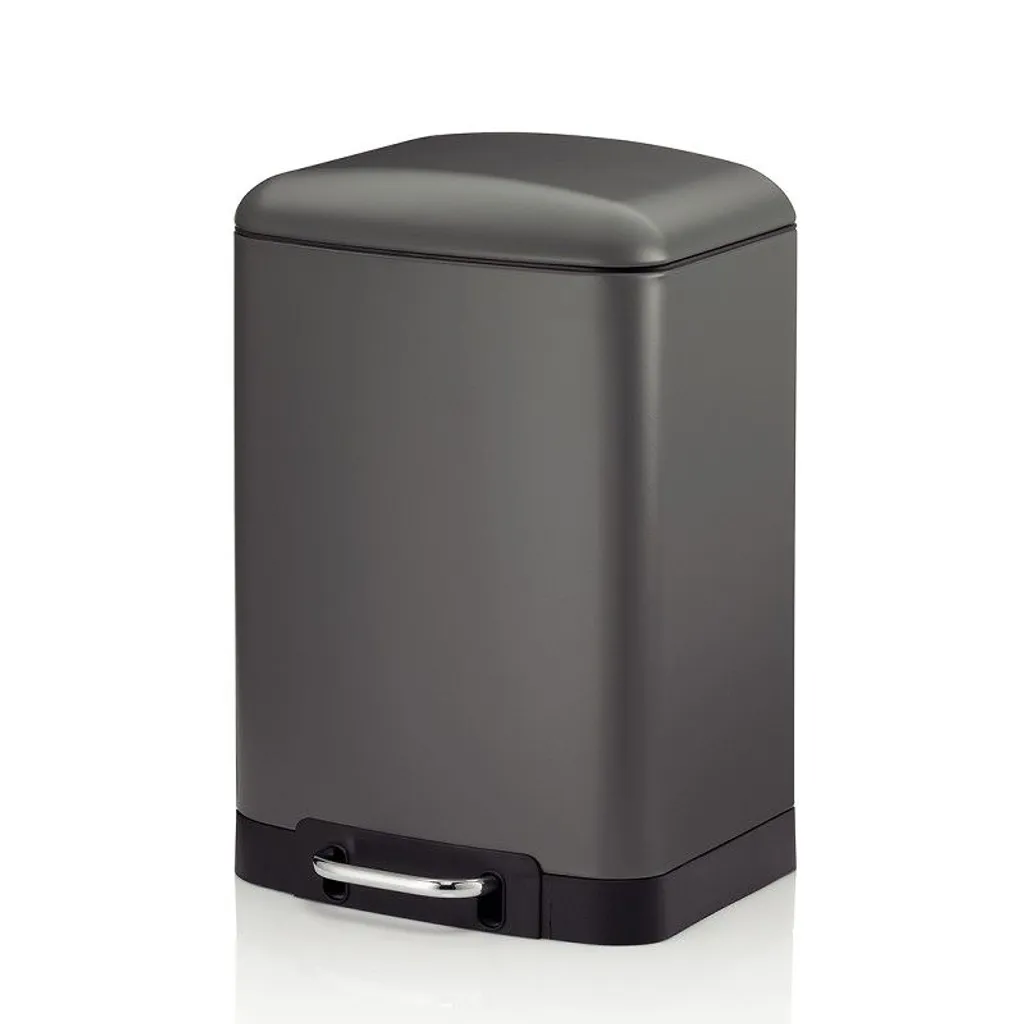 Petite poubelle de salle de bain 12L Davino KELA Inox Gris silencieuse
