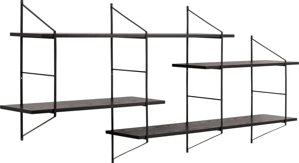 Bibliothèque Belfast Noire 4 Tablettes Robustes et Design Minimaliste