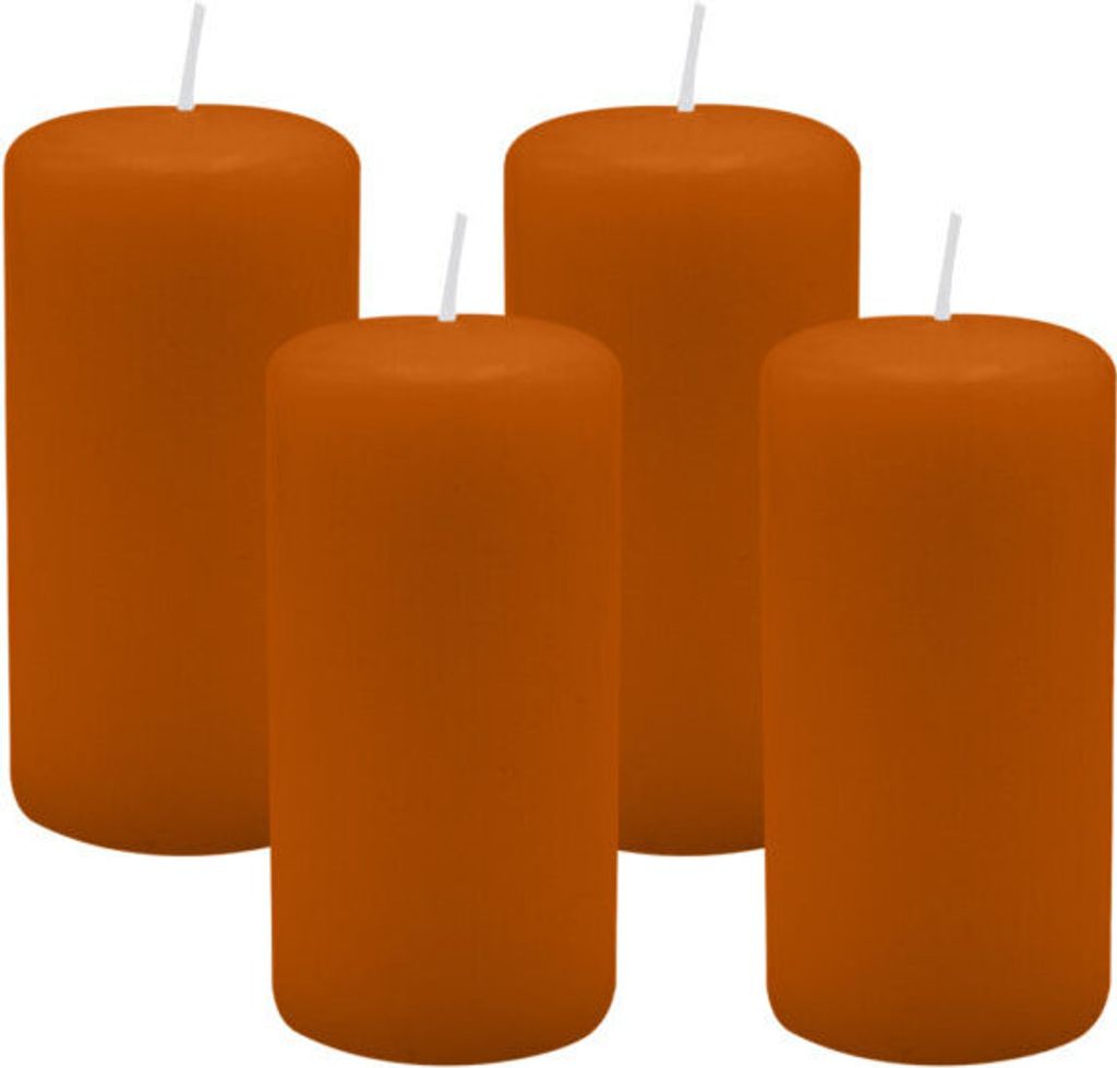 4er Set Adventskranzkerzen Cotto Braun Ø 50 x 100 mm