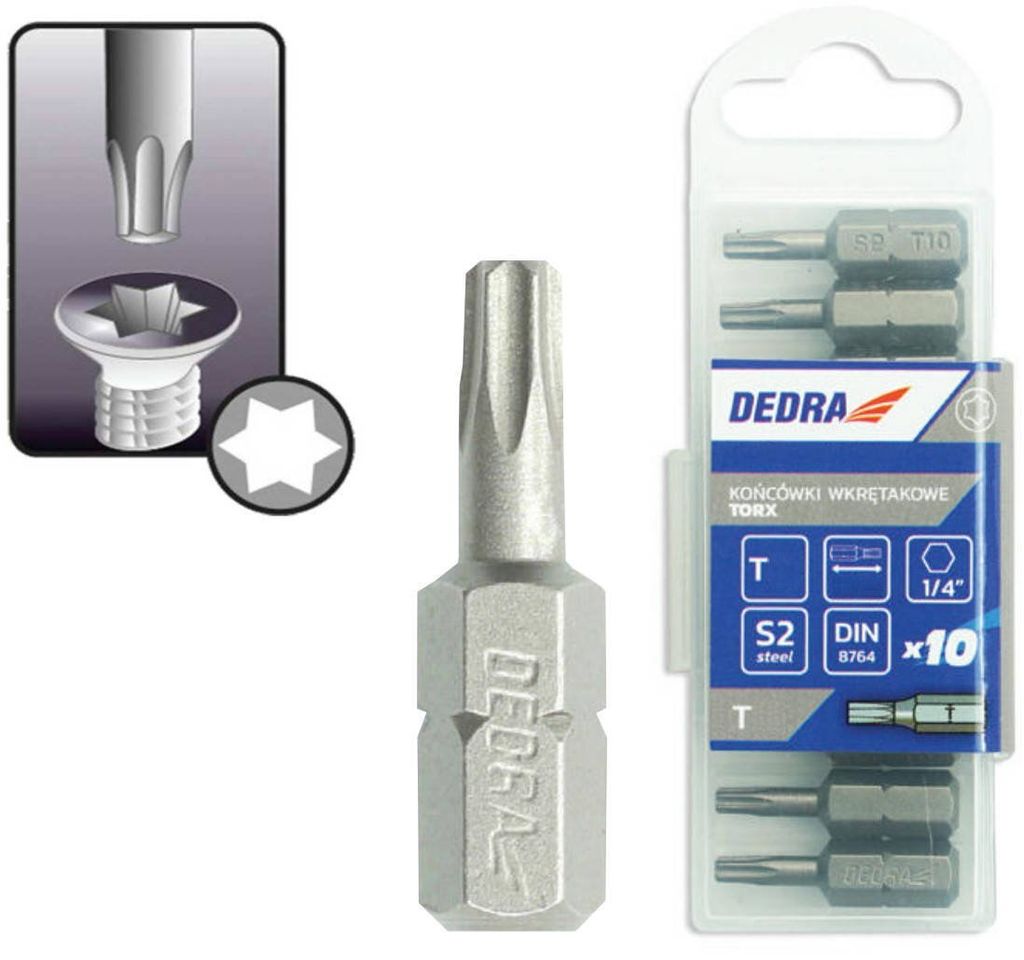 Schraubendreherbits Torx T20x25mm, 10er Plastikbox
