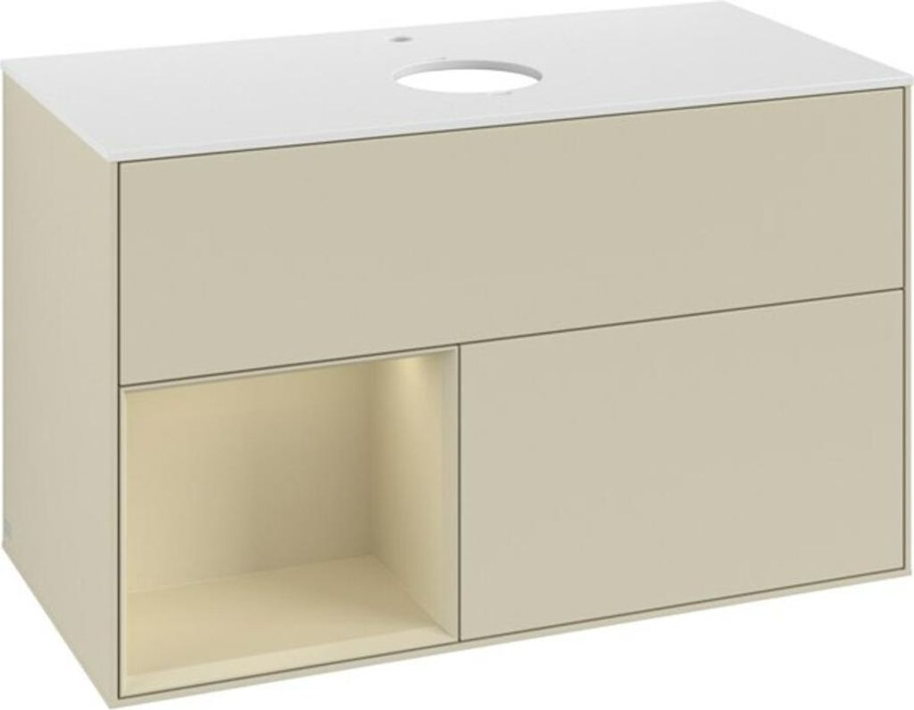 V&B Waschtischunterschrank Finion 100, Pl w m, Rg si Gr m Lac, si Gr m Lac