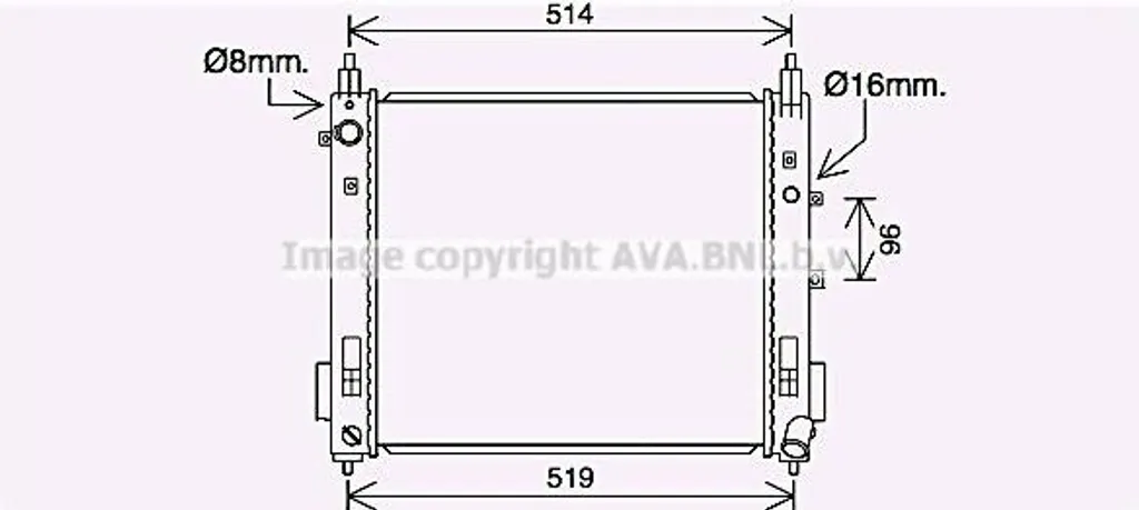 Radiateur moteur AVA DN2440 pour Note - Remplacement OE 214103VD1A