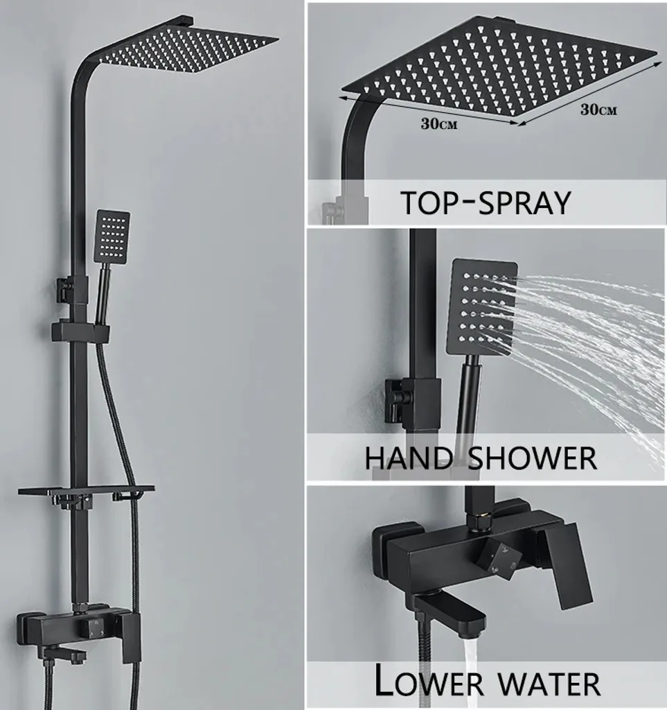 Mitigeur douche design multifonctionnel 3 voies en laiton massif 12p E - 2