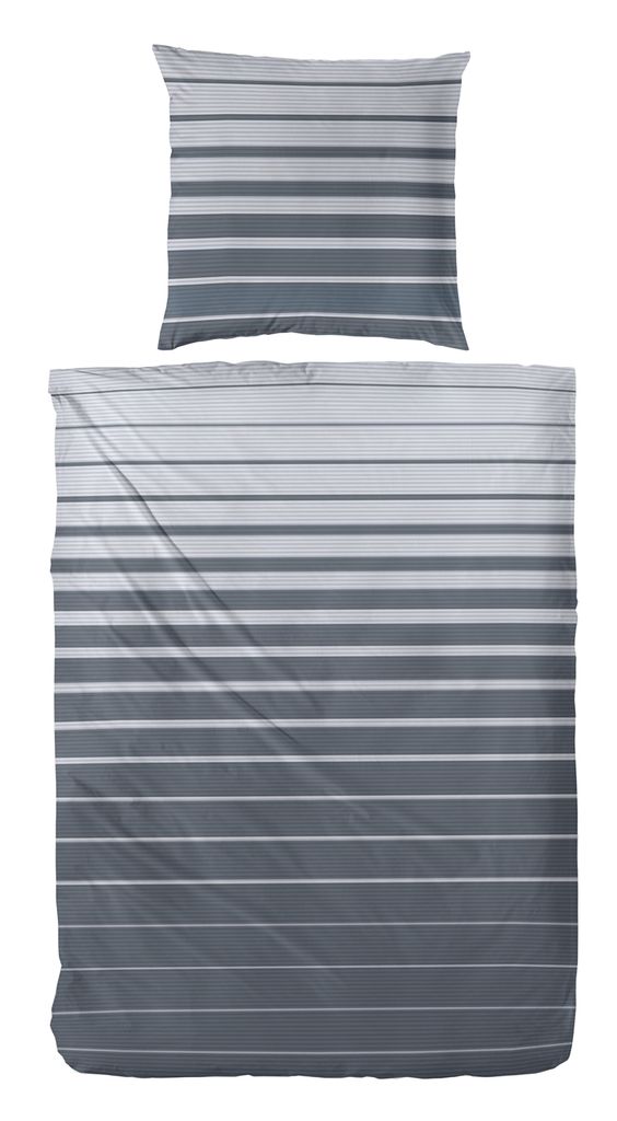 Hahn Flanell Bettwäsche 135x200 cm + 80x80 cm Grau Produktbild 