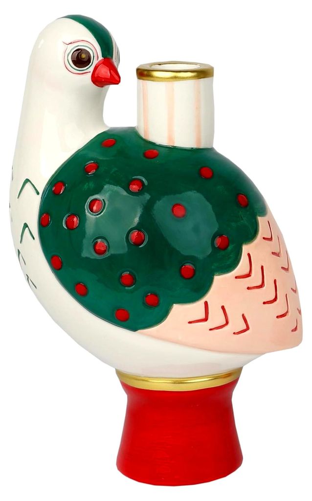 Kerzenhalter aus Keramik in Vogelform, 20 cm, für Innen- und Außenbereich, Tischdekoration, dekorativer Tafelaufsatz, Kandelaber-Nachbildung, fü...