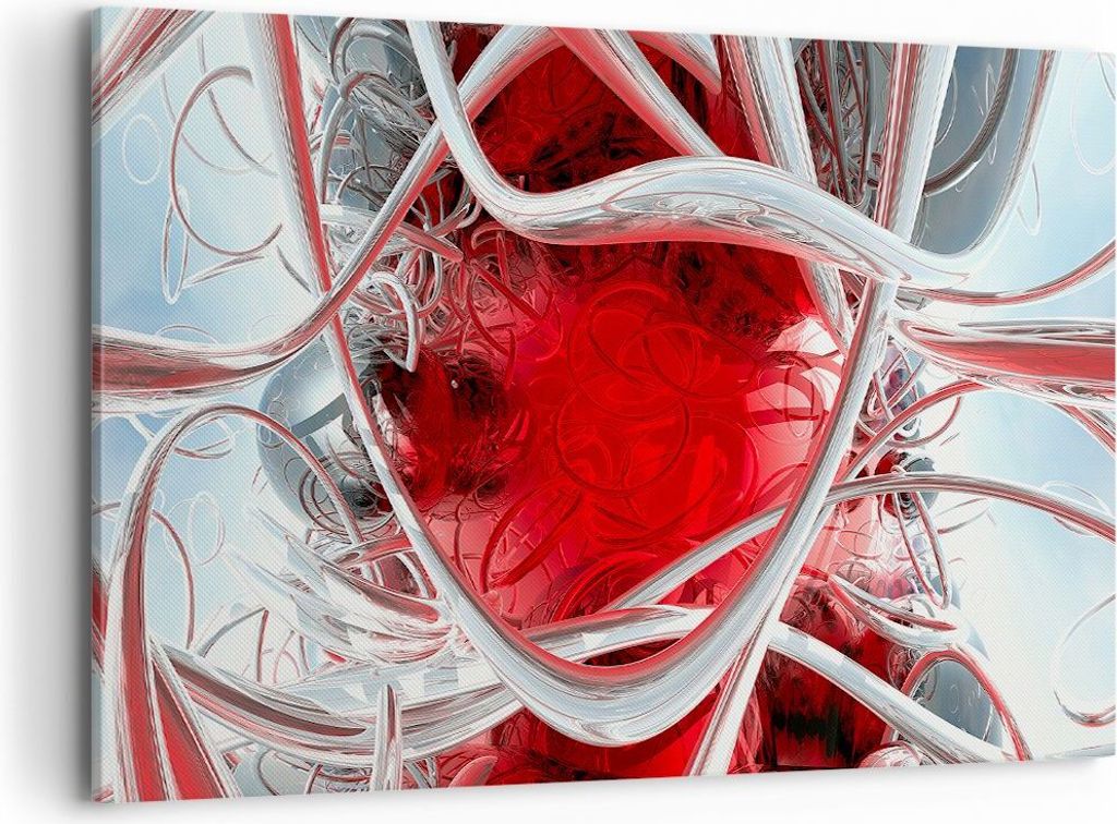 Bild auf Leinwand - Leinwandbild - Abstrakt zusammensetzung 3d grafiken - 100x70cm - Wand Bild - Wanddeko - Leinwanddruck - Bilder - Kunstdruck - L...