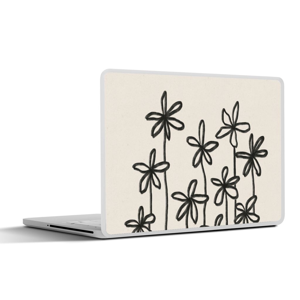 MuchoWow Laptop Aufkleber Sticker Cover Blumen - Pflanzen - Pastell - Abstrakt 25x18 cm - Laptop-Deko