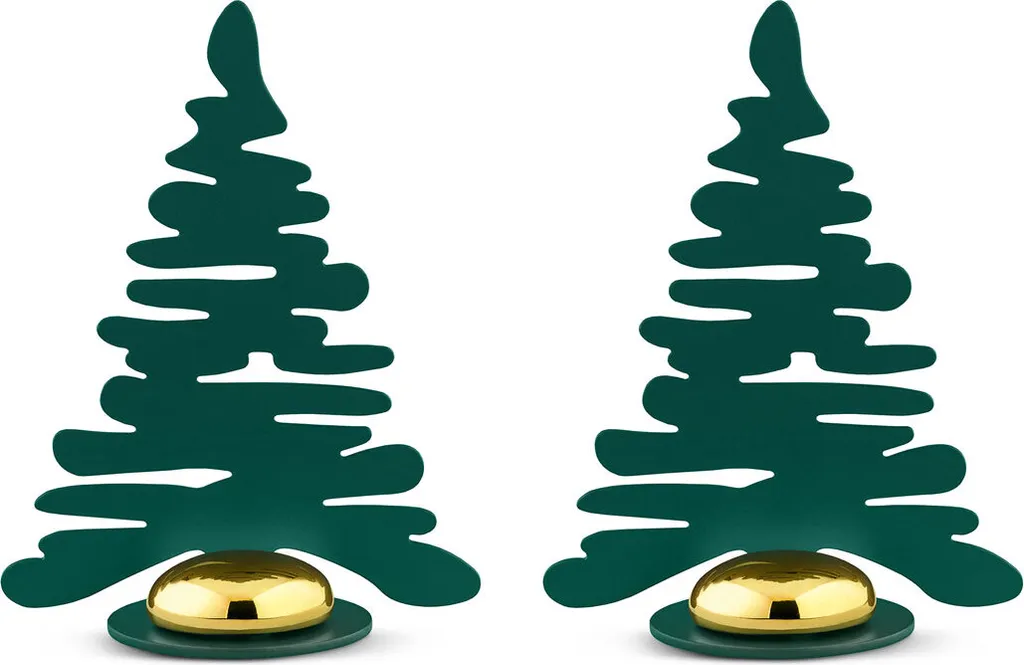 Porte-cartes Alessi Barkplace en inox vert au design écorce de Noël