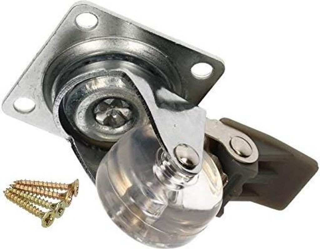 KOTARBAU® Průhledné nábytkové kolečko Ř 35 mm s brzdou pro Obrázek produktu 