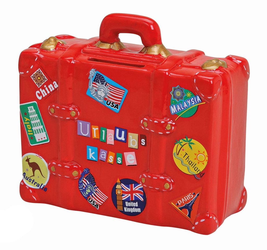Sparschwein Urlaubskasse Sparbüchse 3 x Spardose Urlaub Reisekasse Koffer 
