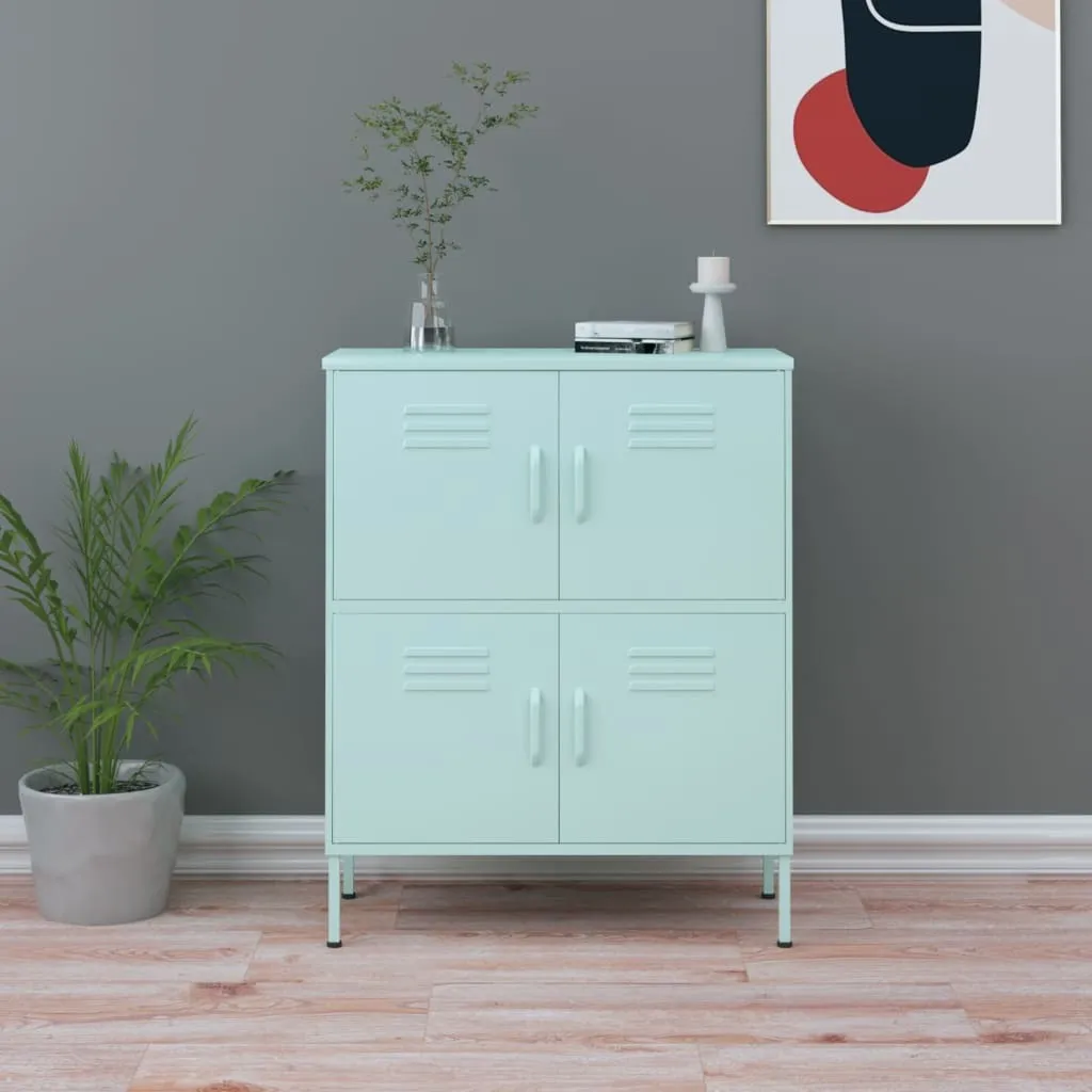 Armoire de rangement en acier vert menthe 80x35x101,5 cm The Living Store