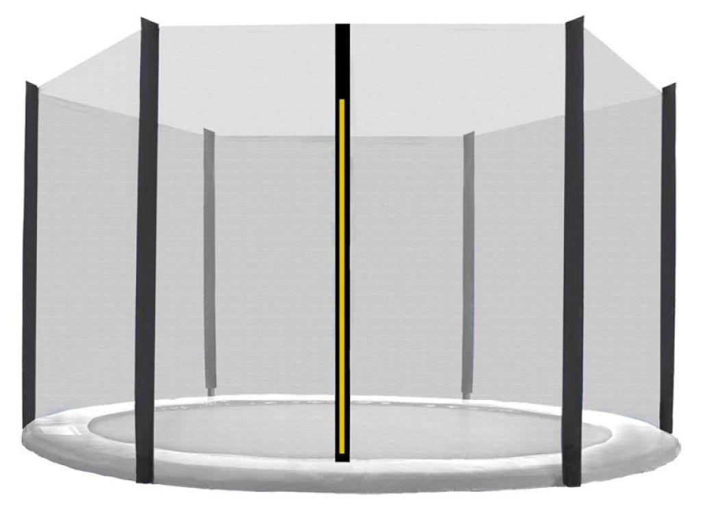 INLEA Outdoor Schutznetz für Trampolin PREMIUM Jump mit einem Gesamtdurchmesser von 250 cm für 6 Stangen - schwarz