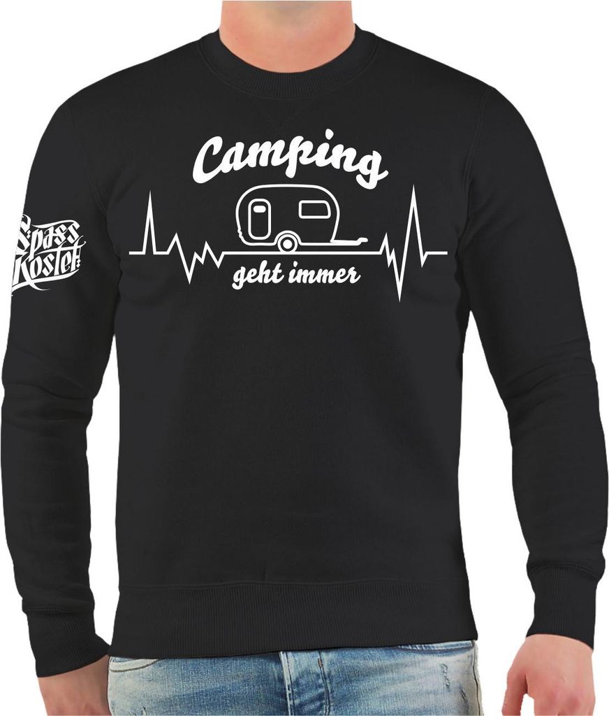 Herren Sweatshirt Wohnanhänger Camping Liebe