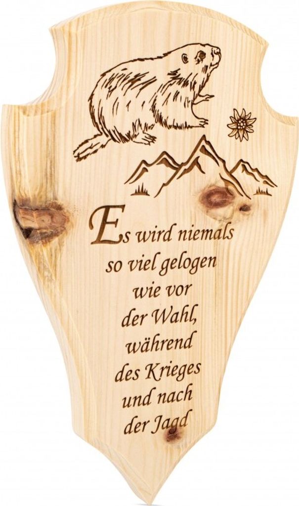 Jäger Wandbild aus Zirbe Es wird ...