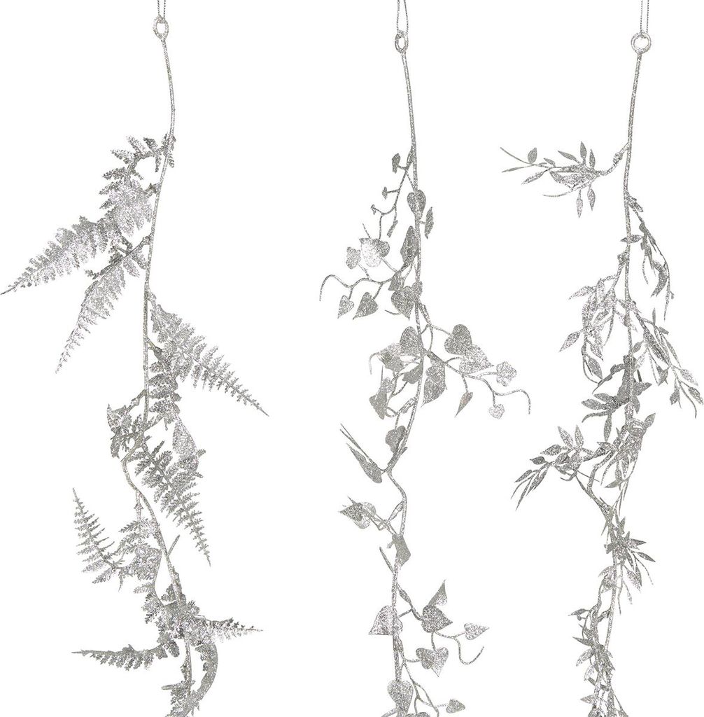Weihnachtsgirlande Glitzer Farn & Blätter 180cm, Produktbild 