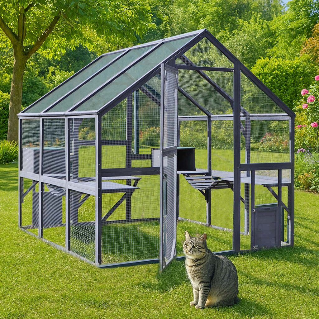 Wiltec Enclos extérieur pour chats 210 x 187 x 187 cm Catio Image du produit 