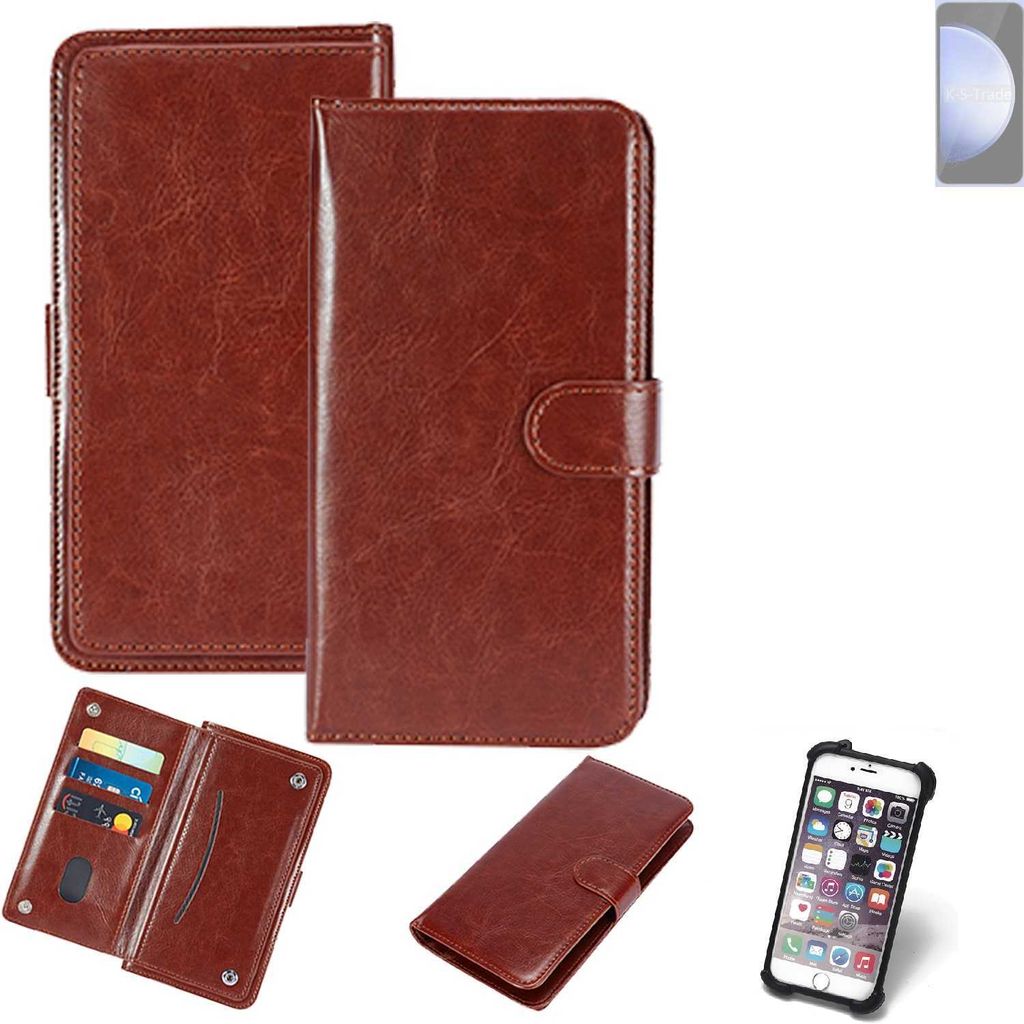K-S-Trade 360° Hülle kompatibel mit Samsung Galaxy S23 FE SM8450 braun Kunstleder Case BookCase WalletCase Kunstlederederhülle Handyhülle,