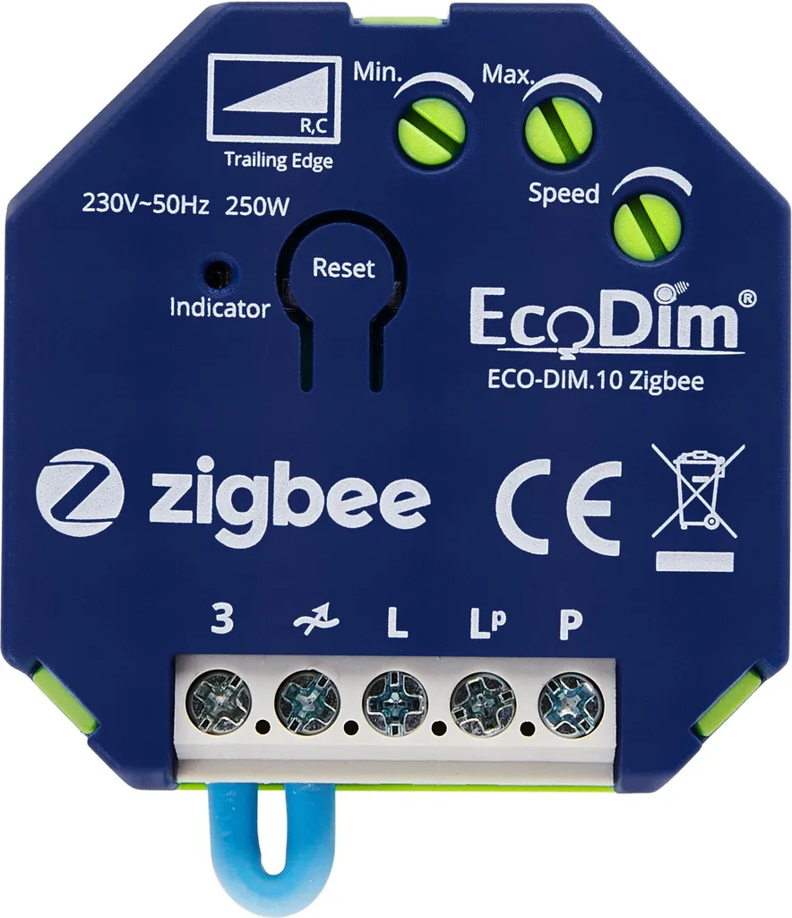 Variateur LED Connecté Zigbee EcoDim 0-250W pour Boîte d'Encastrement