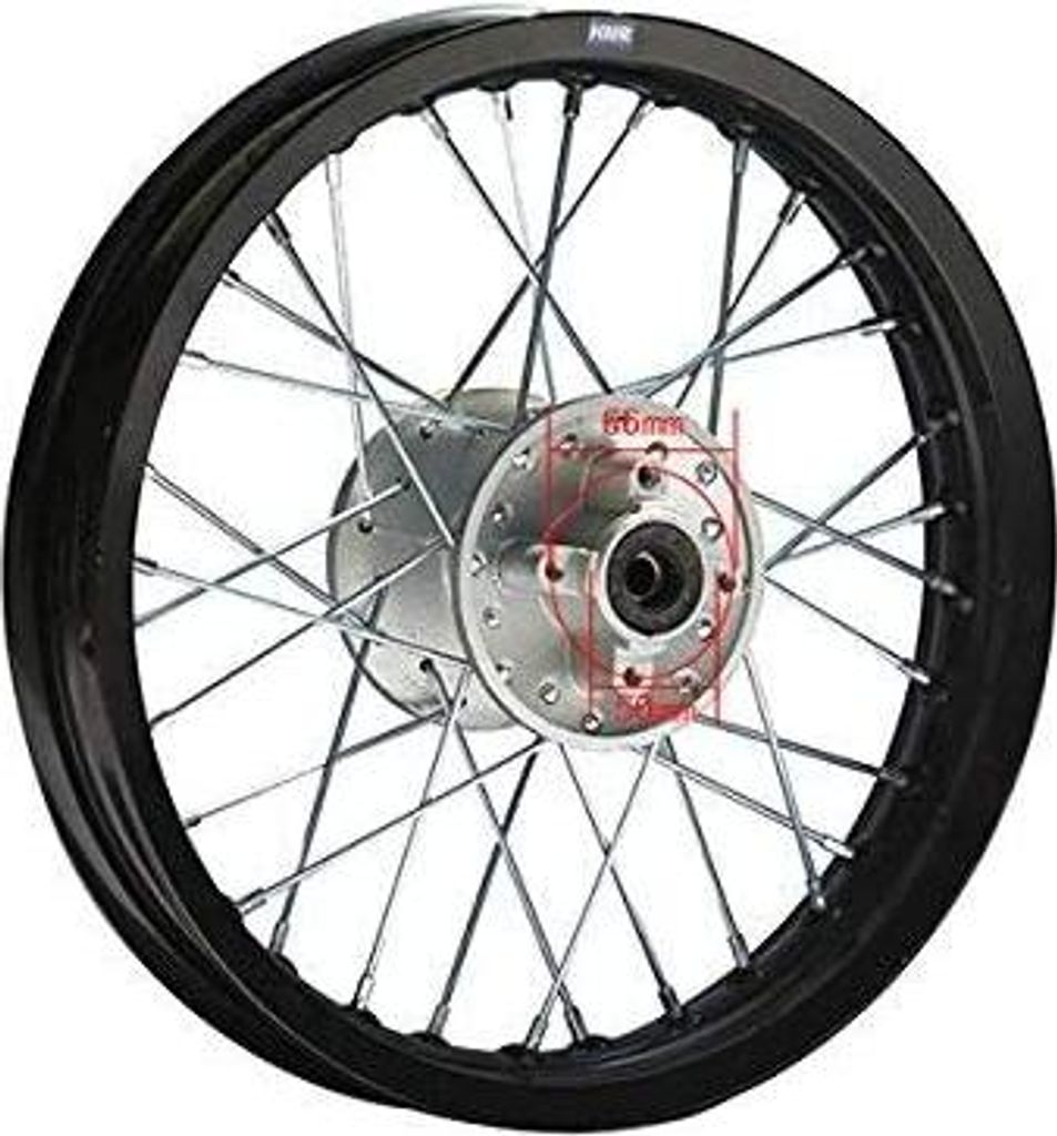 Alu-Felge Eloxiert 14 hinten Schwarz 12mm Pit Dirt Bike Produktbild 