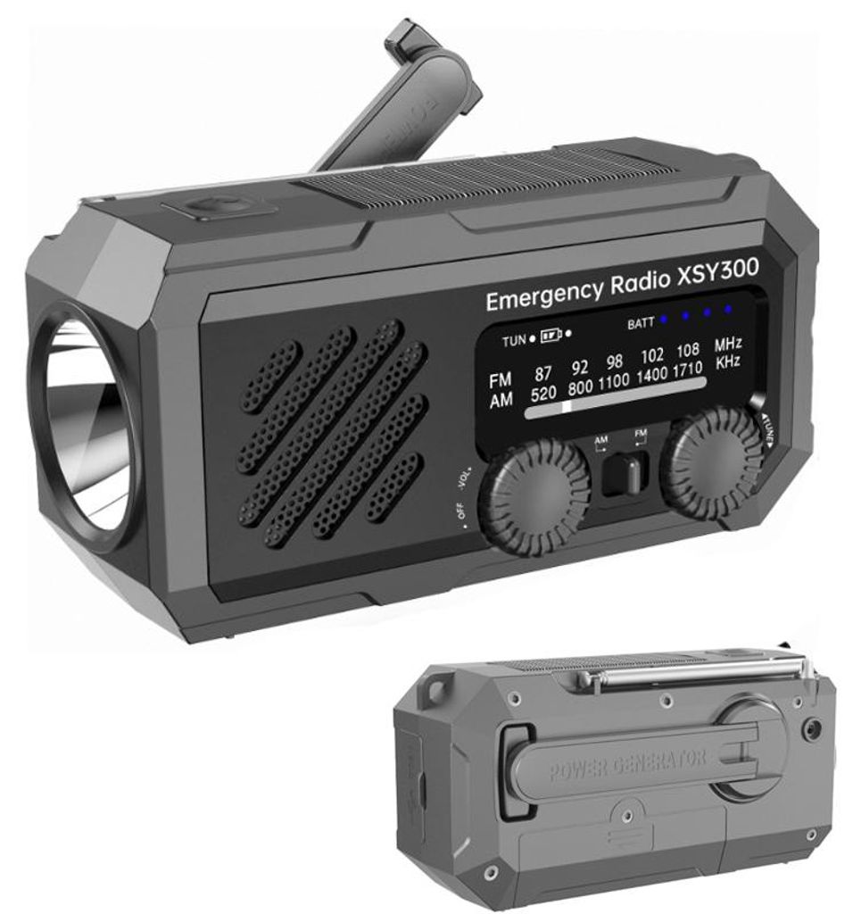 ZELURXX Tragbares Kofferradio mit Zeiger, 3-Band Radio, eingebauter Lautsprecher – ABS-Material, für Zuhause und Outdoor, Schwarz