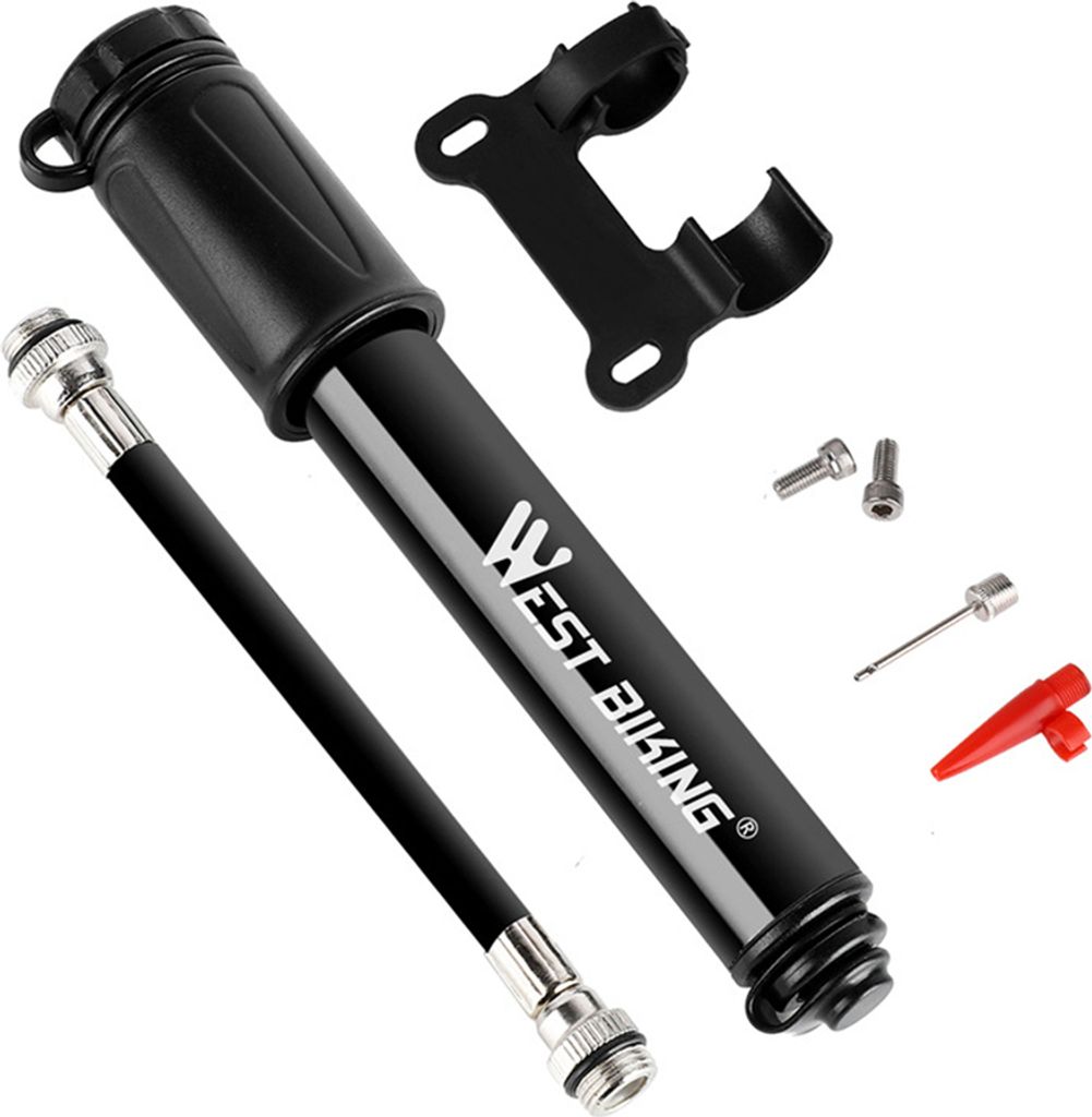 Tragbare Fahrradpumpe Aluminiumlegierung Reifenrohr Mini Hochdruck Handpumpe Inflator Fahrrad Reifenpumpe Radfahren Luft Inflator Mountain Road Bik...