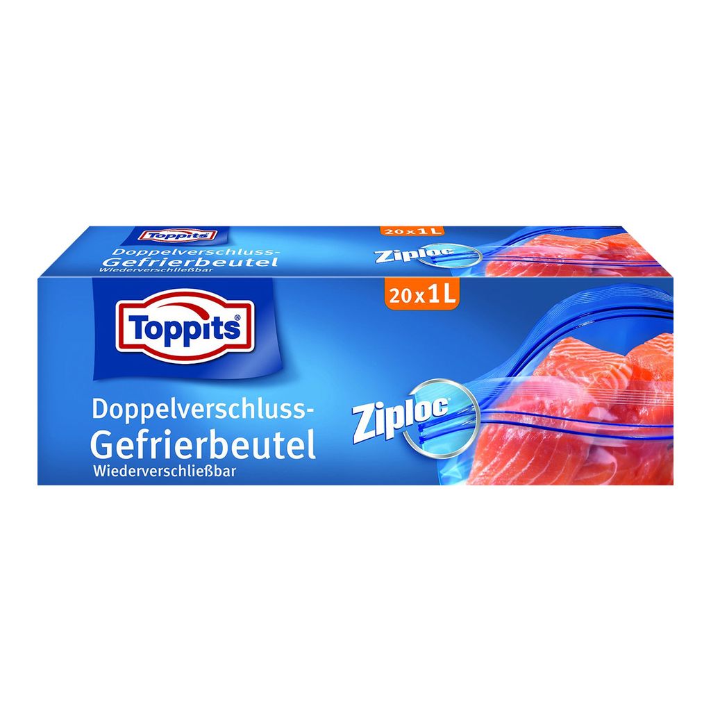 Toppits Safeloc Zip sacs de congélation 1L 20 pièces Image du produit 